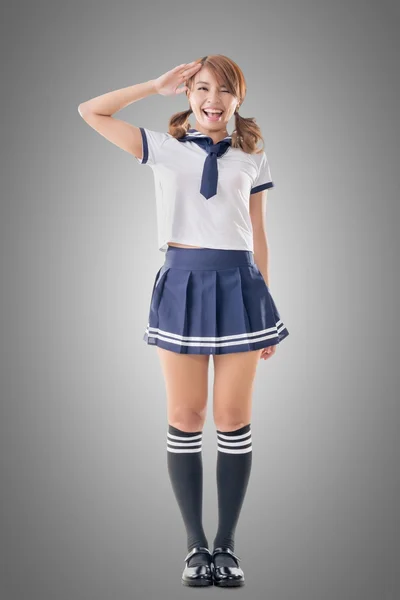 Japanse stijl school meisje in sailor suit — Stockfoto