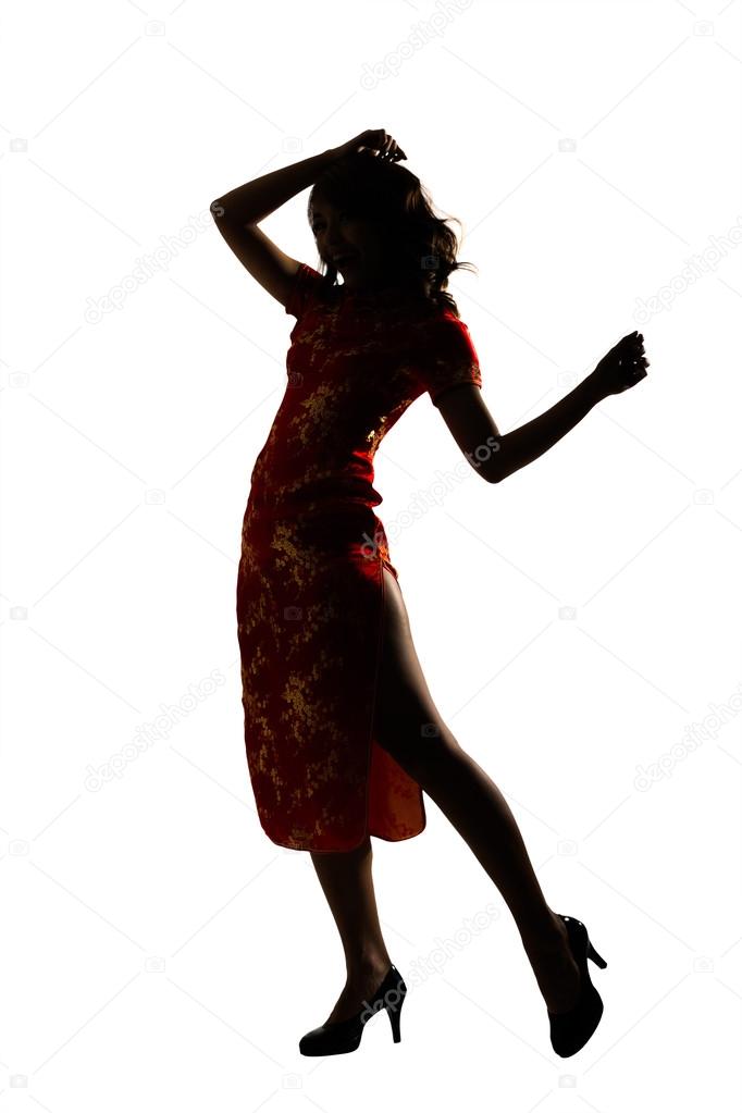 Silhouette of Chinese woman 