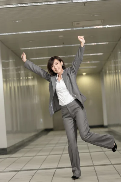 Cheerful and exciting business woman — Stock Photo, Image