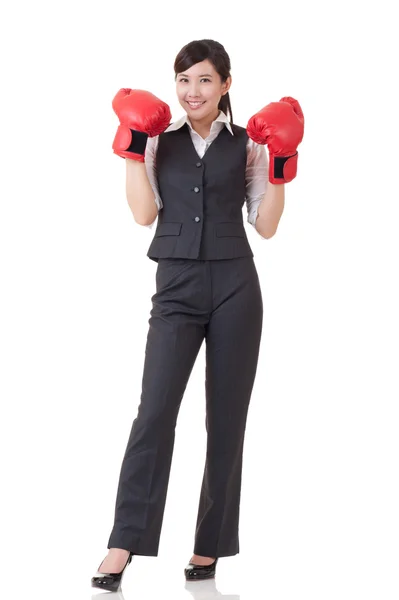 Boxeo mujer de negocios — Foto de Stock