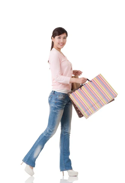 Aziatische winkelen vrouw — Stockfoto