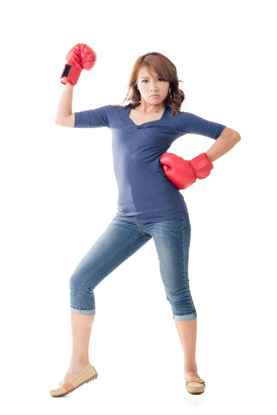 Fighting girl concept — Stock Photo, Image