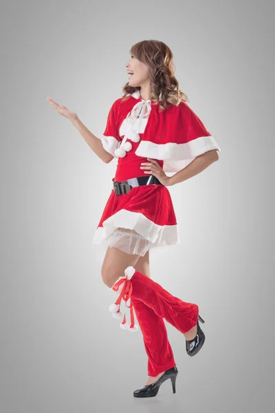 Christmas girl introduce — Stock Photo, Image