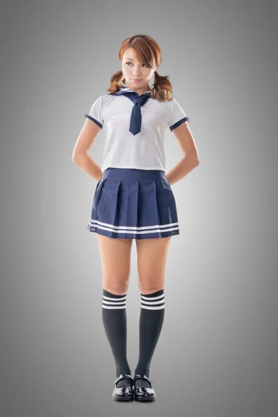Japán stílusú iskolás lány sailor ruha — Stock Fotó