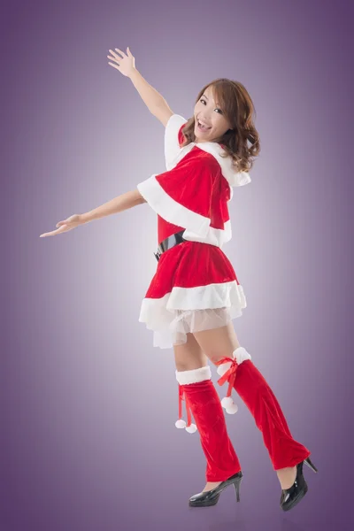 Christmas girl introduce — Stock Photo, Image