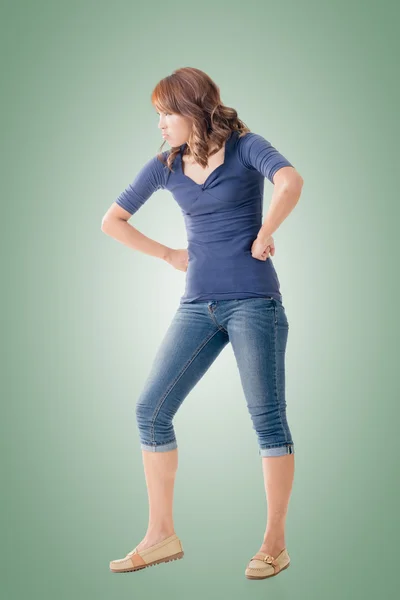 Fighting Asian woman — Stock Photo, Image