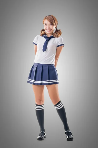 Japanese style school girl in sailor suit Stock Picture