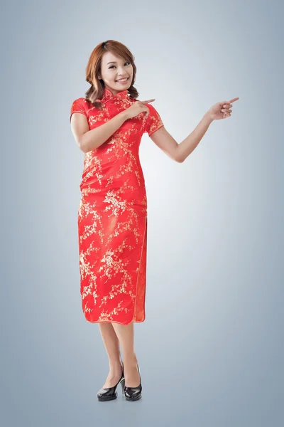 Kínai nő Bemutatkozik — Stock Fotó