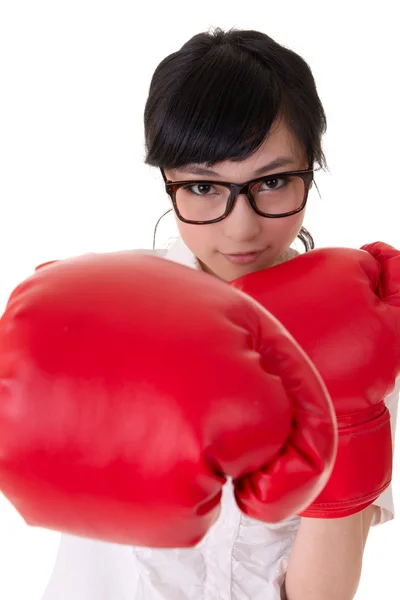 Boxe mulher de negócios — Fotografia de Stock