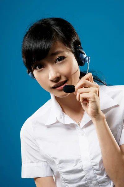 Hotline kvinna — Stockfoto