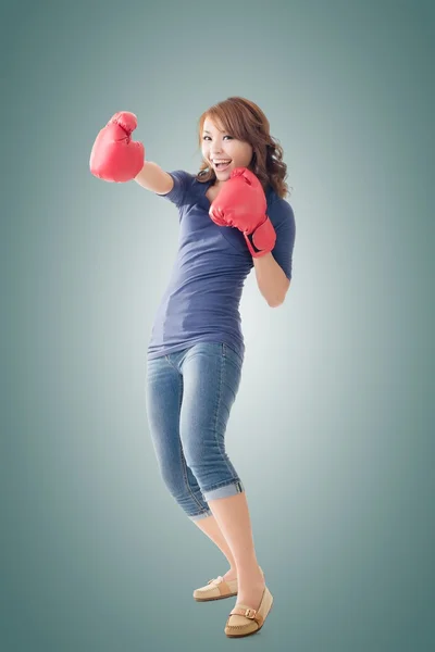 Fighting girl concept — Stock Photo, Image