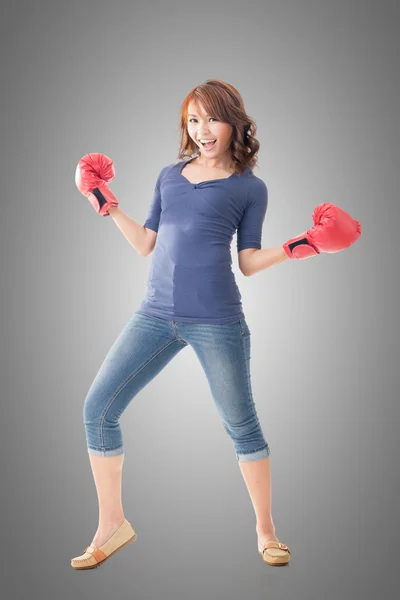 Fighting girl concept — Stock Photo, Image