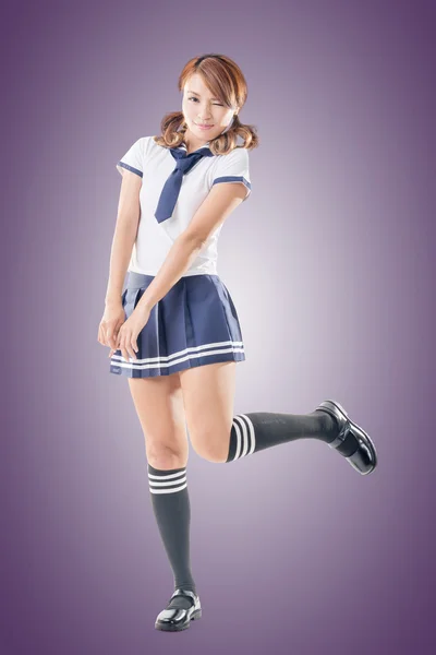 Japán stílusú iskolás lány — Stock Fotó