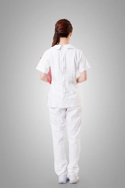 Asian nurse woman, rear view — Stock Photo, Image