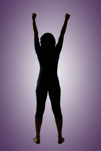 Silhouette of young Asian woman pose — Stock Photo, Image