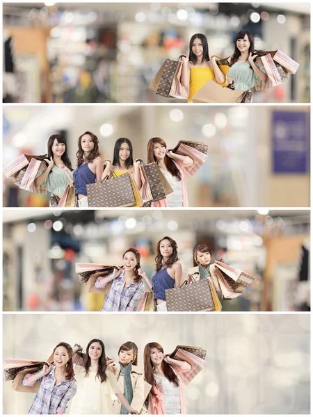 Asiatisk kvinna shopping — Stockfoto