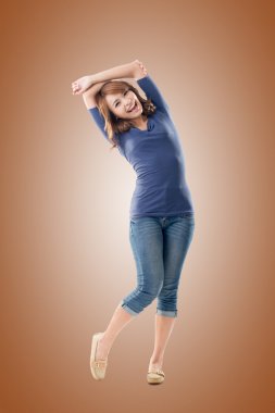 heyecanlı Asyalı genç kız