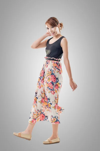 Attractive Asian woman with maxi dresses — Stock Photo, Image