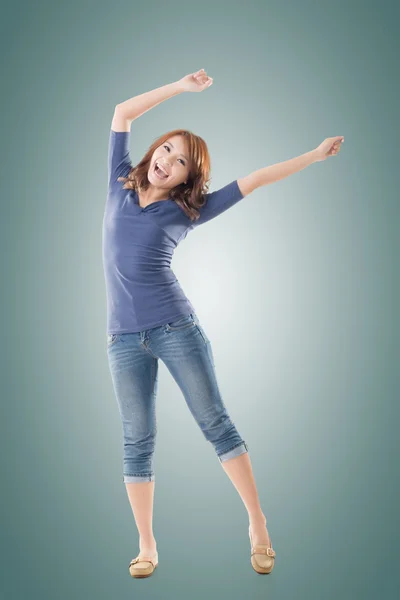 Excited Asian young girl — Stock Photo, Image