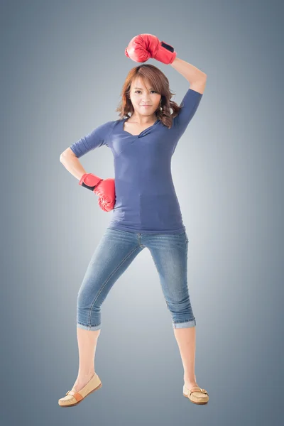 Fighting girl concept — Stock Photo, Image