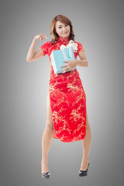 Chinese woman at new year — Stock Photo, Image