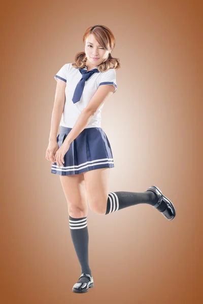 Japán stílusú iskolás lány — Stock Fotó