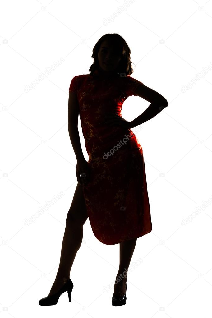 Silhouette of Chinese woman