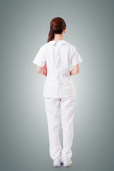 Asiatique infirmière femme, vue arrière — Photo