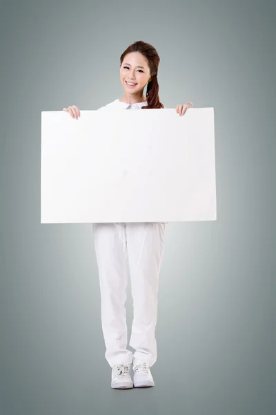 Nurse with blank board — Stock Photo, Image