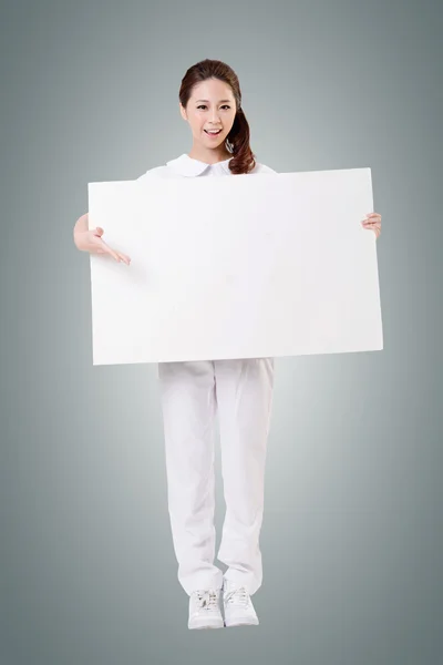 Nurse with blank board — Stock Photo, Image