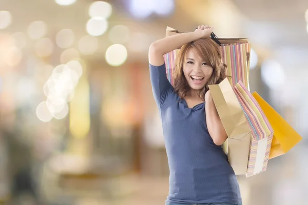 Mujer alegre de compras —  Fotos de Stock