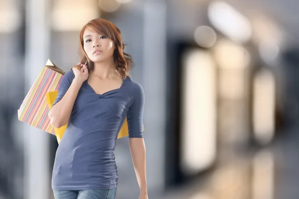 Cheerful shopping woman — Stock Photo, Image