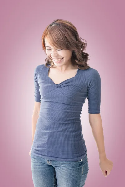 Shy Asian girl smiling — Stock Photo, Image