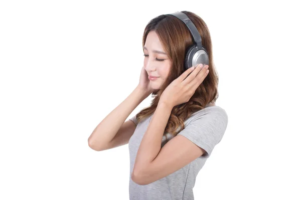 Žena užívat hudbu — Stock fotografie