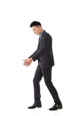 Asya iş adamı poz holding