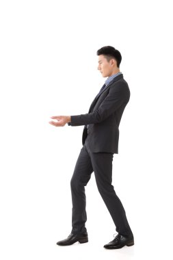 Asya iş adamı poz holding