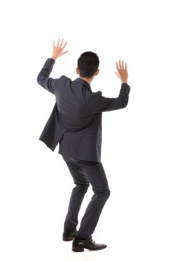 Asya iş adamı poz holding