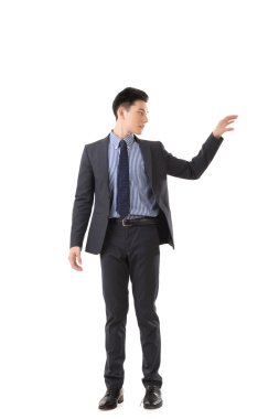 Asya iş adamı poz holding