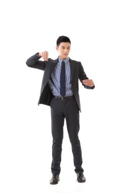 Asya iş adamı poz holding