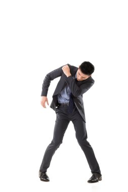 Asya iş adamı mücadele poz