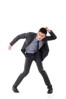 Asya iş adamı mücadele poz