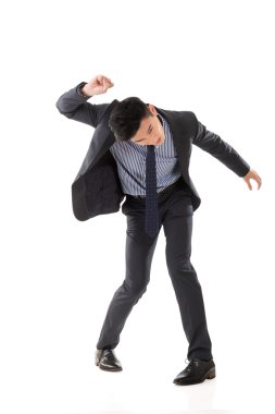 Asya iş adamı mücadele poz