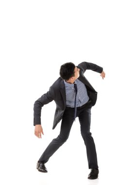 Asya iş adamı mücadele poz