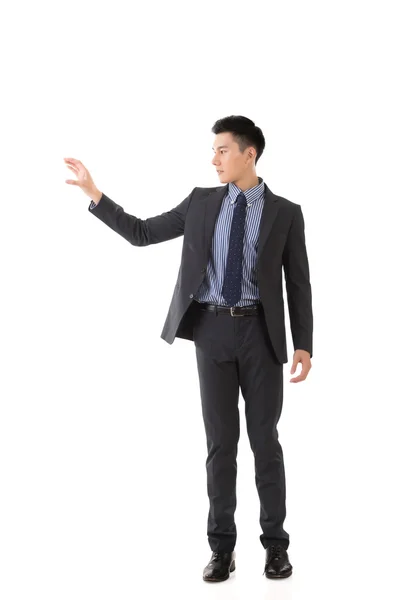 Holding pose of Asian business man — Stock Photo, Image