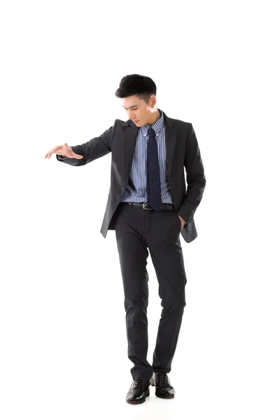 Holding pose of Asian business man — Stock Photo, Image