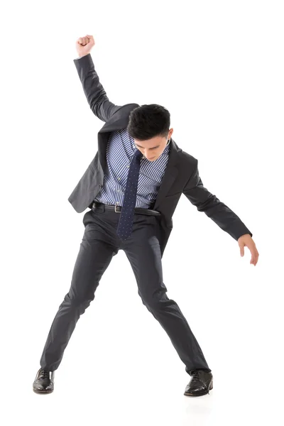 Struggle pose of Asian business man — Stock Photo, Image