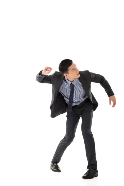 Struggle pose of Asian business man — Stock Photo, Image