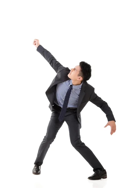 Struggle pose of Asian business man — Stock Photo, Image