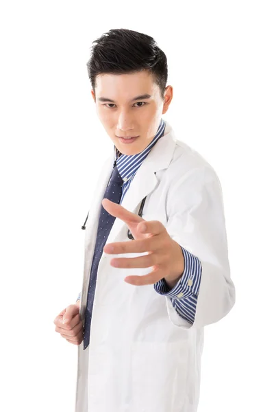 Ασιατικές γιατρός με χειρονομία — Φωτογραφία Αρχείου