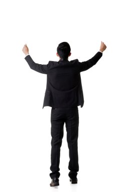 Asya iş adamı poz holding